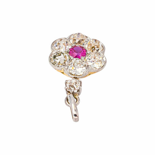 Pendentif Pendentif en or blanc et jaune, rubis synthétique et diamants 58 Facettes 5894697CN