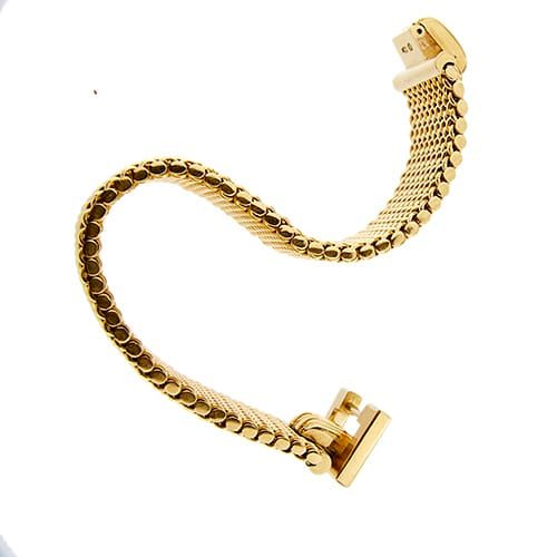 Bracelet Bracelet manchette vintage en or jaune 18 ct, maille milanaise 58 Facettes 37623