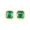 Boucles d'oreilles Boucles d’oreilles puces en or 18k avec émeraudes naturelles taille Asscher 58 Facettes GER1051YG_20261007