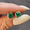 Boucles d'oreilles Boucles d’oreilles puces en or 18k avec émeraudes naturelles taille Asscher 58 Facettes GER1051YG_20261007