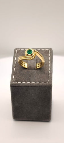 Bague 56 Mellerio - Bague Tourbillon en or jaune 18k sertie d’une émeraude 58 Facettes Valuor Modèle-003