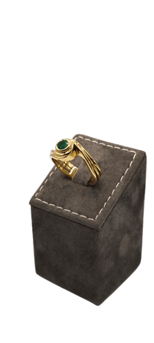 Bague 56 Mellerio - Bague Tourbillon en or jaune 18k sertie d’une émeraude 58 Facettes Valuor Modèle-003