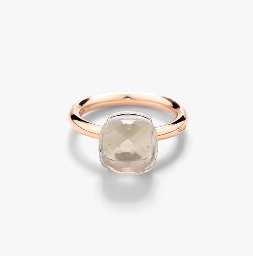 Bague 54 Nudo Classic - Bague en or rose et blanc 18k avec topaze blanche 58 Facettes 535W26_M