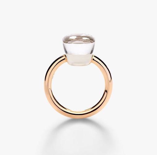 Bague 54 Nudo Classic - Bague en or rose et blanc 18k avec topaze blanche 58 Facettes 535W26_M