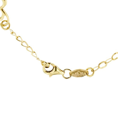 Bracelet Bracelet à maille forçat en or jaune et or blanc 18 ct, cœurs 58 Facettes 29396