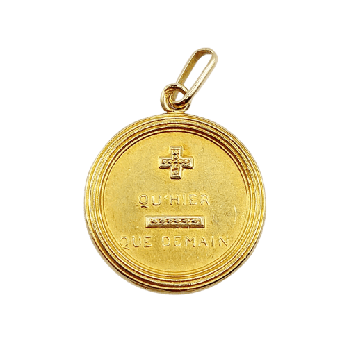 Pendentif Augis - Pendentif médaille d’amour en or 18k, 17 mm 58 Facettes A07769