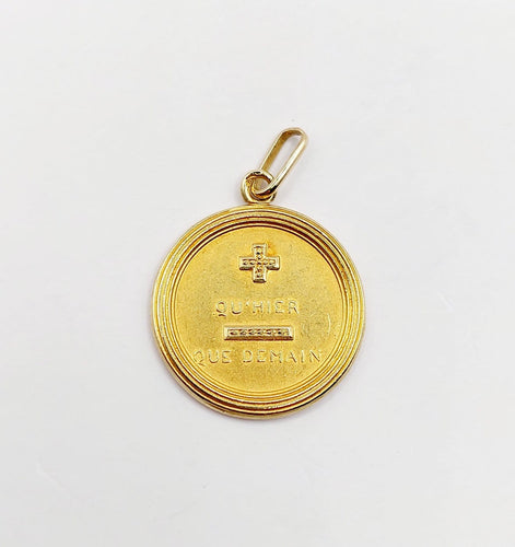 Pendentif Augis - Pendentif médaille d’amour en or 18k, 17 mm 58 Facettes A07769