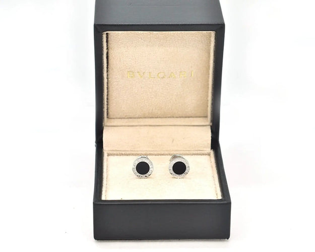 Boucles d'oreilles Bulgari Bulgari - Boucles d’oreilles en or blanc 18 carats et onyx 58 Facettes 724A26_M