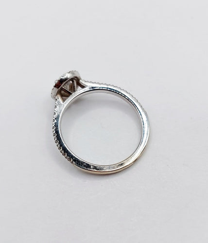 Bague 49.5 Bague solitaire vintage en or blanc 18k, diamant ovale 0,42 ct, certificat GIA 58 Facettes A07773