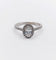 Bague 49.5 Bague solitaire vintage en or blanc 18k, diamant ovale 0,42 ct, certificat GIA 58 Facettes A07773