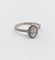 Bague 49.5 Bague solitaire vintage en or blanc 18k, diamant ovale 0,42 ct, certificat GIA 58 Facettes A07773
