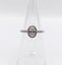Bague 49.5 Bague solitaire vintage en or blanc 18k, diamant ovale 0,42 ct, certificat GIA 58 Facettes A07773