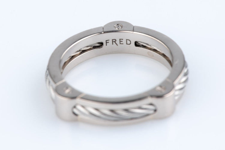Bague 55 FRED - Bague Force 10 en or blanc 18 carats, 7,30 g 58 Facettes BGFREDCC1560-107