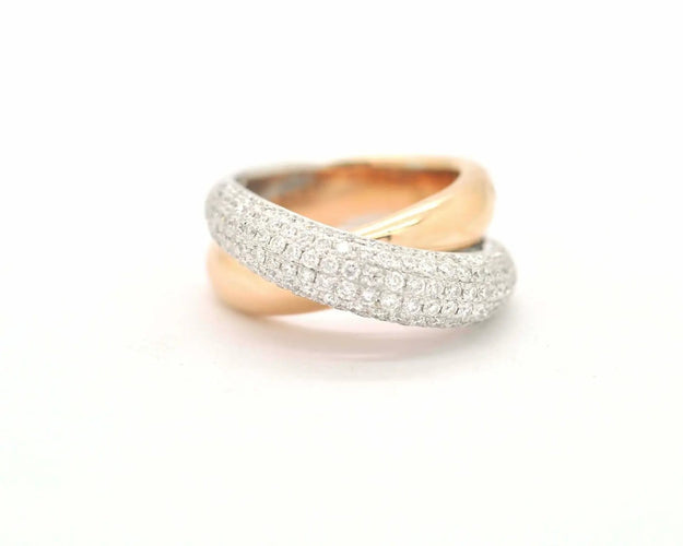 Bague 54 Wagner - Bague en or blanc et rose 18k, diamants 58 Facettes 293T21_M