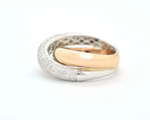 Bague 54 Wagner - Bague en or blanc et rose 18k, diamants 58 Facettes 293T21_M