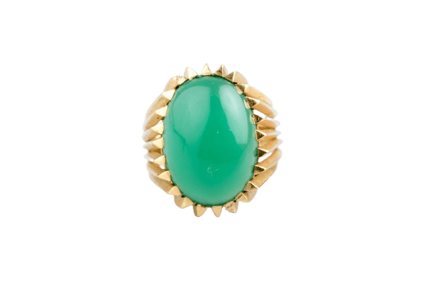 Bague 53 Bague vintage vers 1960 en or 18 carats avec béryl cabochon de 11,50 ct 58 Facettes BG-JADCC1532-107