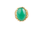 Bague 53 Bague vintage vers 1960 en or 18 carats avec béryl cabochon de 11,50 ct 58 Facettes BG-JADCC1532-107