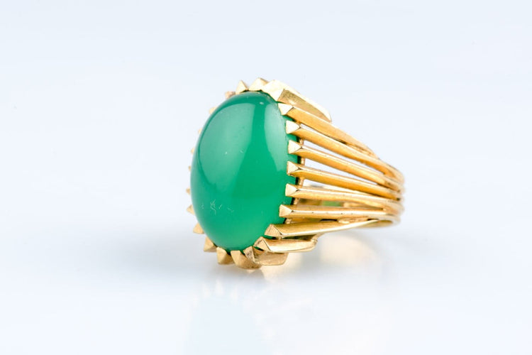 Bague 53 Bague vintage vers 1960 en or 18 carats avec béryl cabochon de 11,50 ct 58 Facettes BG-JADCC1532-107
