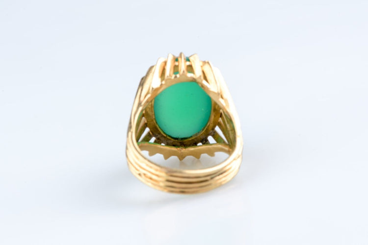 Bague 53 Bague vintage vers 1960 en or 18 carats avec béryl cabochon de 11,50 ct 58 Facettes BG-JADCC1532-107