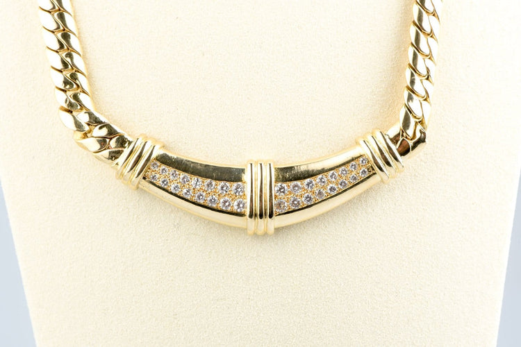 Collier Collier en or jaune 18 carats, maille anglaise et 32 diamants 58 Facettes CLDANGCC1562-107