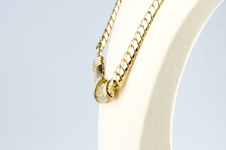 Collier Collier en or jaune 18 carats, maille anglaise et 32 diamants 58 Facettes CLDANGCC1562-107