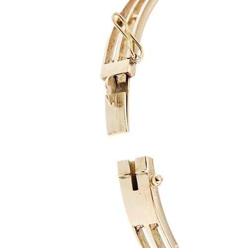 Bracelet Bracelet rigide émaillé à diamants en or rose 14 ct 58 Facettes 37288