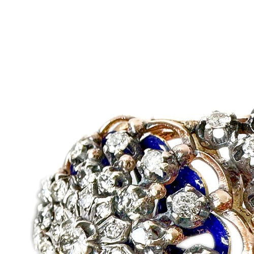 Bracelet Bracelet rigide émaillé à diamants en or rose 14 ct 58 Facettes 37288