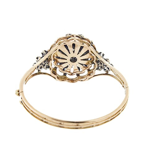 Bracelet Bracelet rigide émaillé à diamants en or rose 14 ct 58 Facettes 37288