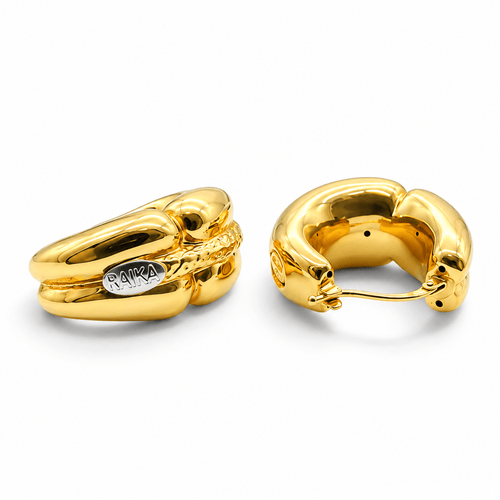 Boucles d'oreilles RAIKA - Boucles d’oreilles créoles en or jaune 18 carats 58 Facettes Boucles d'oreilles créoles en or jaune 18 k