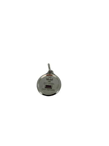 Collier A. Augis - Collier médaille d’amour en or blanc 18 carats, rubis et diamant 58 Facettes AUGIS ARGENT P