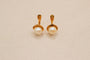 Boucles d'oreilles Boucles d’oreilles dormeuses striées en or jaune 18 carats et perles de culture 58 Facettes 4247