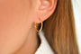 Boucles d'oreilles Créoles en or jaune 18 carats à double motif 58 Facettes 4248