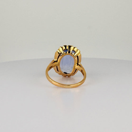 Bague 53 Bague en or jaune 18k avec topaze bleue ovale de 5,7 ct 58 Facettes 2609008