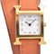 Montre Hermès - Montre Heure H à quartz en métal plaqué et cuir 58 Facettes ct0aknazuw