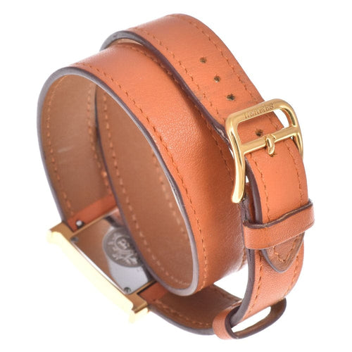 Montre Hermès - Montre Heure H à quartz en métal plaqué et cuir 58 Facettes ct0aknazuw