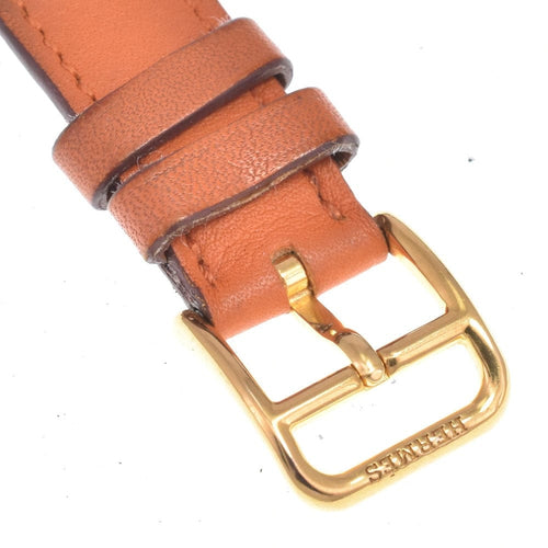 Montre Hermès - Montre Heure H à quartz en métal plaqué et cuir 58 Facettes ct0aknazuw