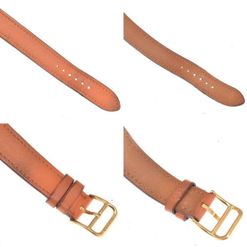 Montre Hermès - Montre Heure H à quartz en métal plaqué et cuir 58 Facettes ct0aknazuw