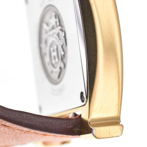 Montre Hermès - Montre Heure H à quartz en métal plaqué et cuir 58 Facettes ct0aknazuw