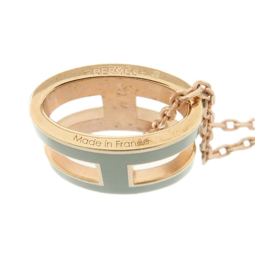 Collier Hermès - Pendentif Pop H avec chaîne en or rose et émail 58 Facettes kss5aast8s