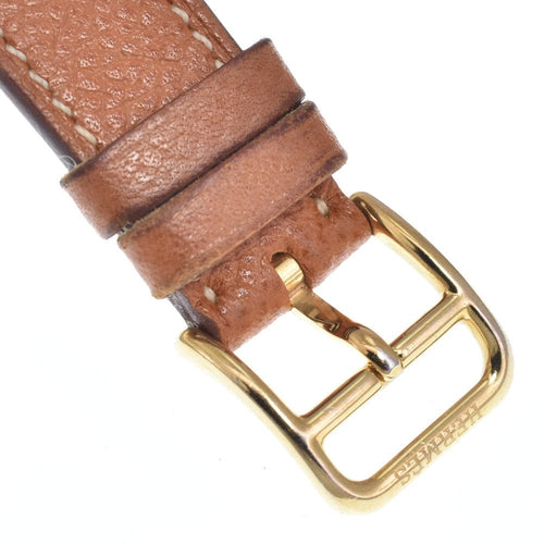 Montre Hermès Heure H - Montre à quartz en métal plaqué et cuir 58 Facettes gzaqb7zv04