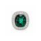 Bague 56 Bague en or gris 18 carats, tourmaline verte de 8,50 ct et diamants 58 Facettes B405