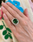 Bague 56 Bague en or gris 18 carats, tourmaline verte de 8,50 ct et diamants 58 Facettes B405