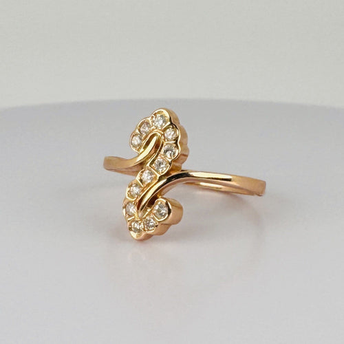 Bague 59 Bague en or rose 14k et diamants 58 Facettes 2609009