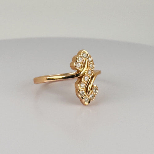 Bague 59 Bague en or rose 14k et diamants 58 Facettes 2609009