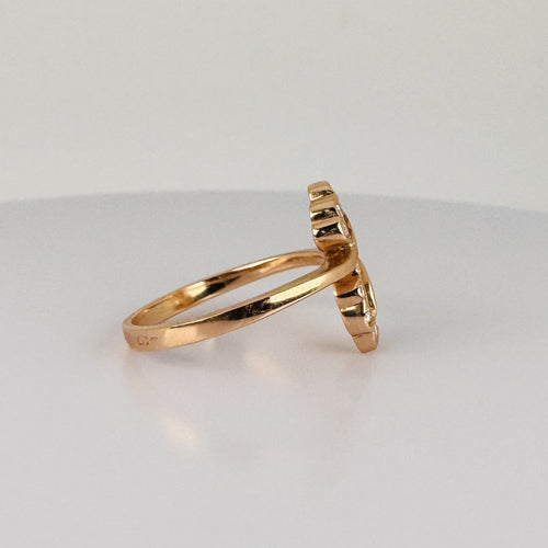 Bague 59 Bague en or rose 14k et diamants 58 Facettes 2609009