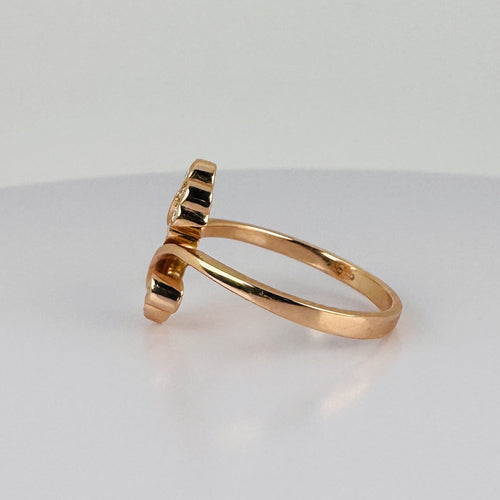 Bague 59 Bague en or rose 14k et diamants 58 Facettes 2609009