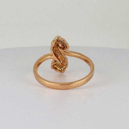 Bague 59 Bague en or rose 14k et diamants 58 Facettes 2609009