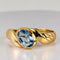 Bague 55 Bague en or jaune 14 carats avec aigue-marine ovale 58 Facettes 2606049
