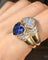 Bague 54 Bague Toi et Moi en or jaune 18k, saphirs et diamants 58 Facettes 301