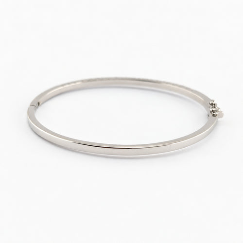 Bracelet Bracelet jonc en or blanc 18 carats et diamants taille brillant 58 Facettes 38086